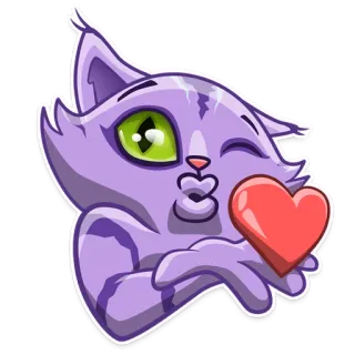 😘 Katze, Aufkleber, Tier, Herz, Liebe, Kuss whatsapp sticker