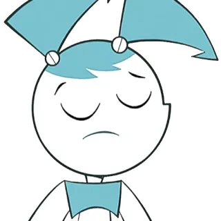 😎 Jenny Wakeman My Life as a Teenage Robot dessin animé, animé, robot, triste telegram sticker