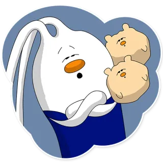 😑 rabbit, cartoon, cute, animals, character telegram sticker