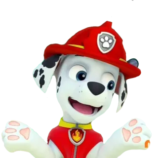 🤷 Marshall Paw Patrol anjing, kartun, pemadam kebakaran, hewan, animasi, penyelamatan, anak anjing telegram sticker