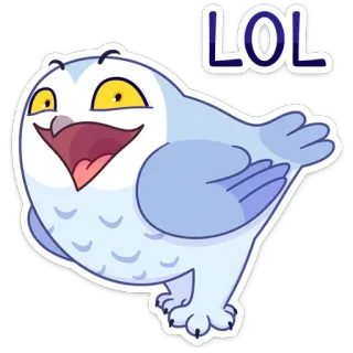 😂 LOL gufo, lol, divertente, cartone animato, uccello, animale telegram sticker