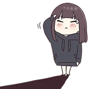 👌 anime girl, salute, cute, hoodie, blushing, anime telegram sticker