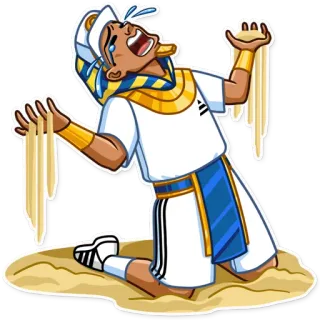 😭 ai cập, pharaoh, buồn, khóc, cát, quỳ telegram sticker