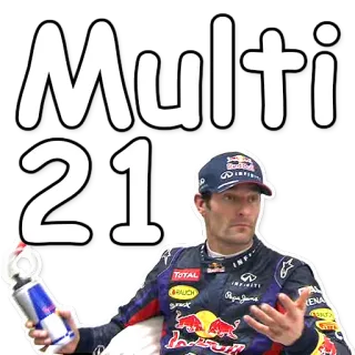 😕 Multi 21 carreras, Fórmula 1, Red Bull, automovilismo whatsapp sticker