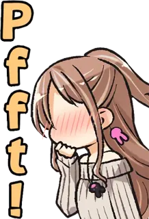 😂 Pfft! cartoon, anime, cute, blushing whatsapp sticker