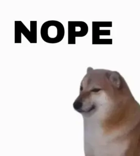 🙅‍♂ NOPE 강아지, 밈, Cheems, 안돼, 웃긴 telegram sticker
