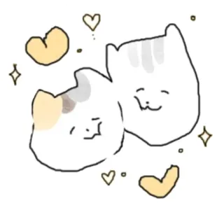 🌷 chats, amour, mignon, kawaii, coeurs, animaux, amitié, gribouillage whatsapp sticker