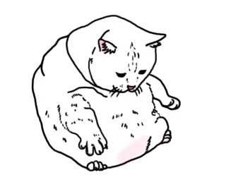 😔 Katze, Tier, weiß, niedlich, Cartoon telegram sticker