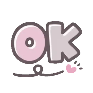 🤗 OK ok, genehmigt, süß, text, rosa, herz telegram sticker