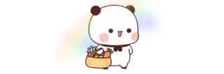 💞 แพนด้า, น่ารัก, รุ้ง, คาวาอิ, การ์ตูน, สติกเกอร์ telegram sticker