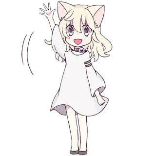 👋 Katzenmädchen, Anime, Süß, Manga, Kawaii, Neko, Kemonomimi telegram sticker