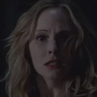 😨 Caroline Forbes The Vampire Diaries Caroline Forbes, vampire, blonde, face, Katherine Graham telegram sticker