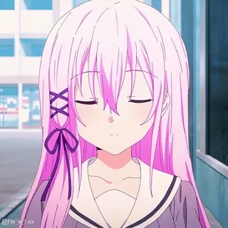 😠 anime, cô gái, tóc hồng, dễ thương, hoạt hình whatsapp sticker
