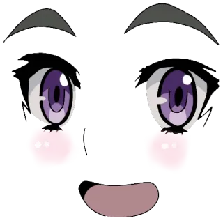 😀 Аниме, Глаза, Лицо, Румянец, Милый telegram sticker