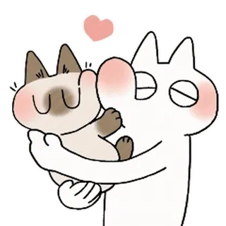 🥰 chat, câlin, amour, affection, animal, dessin animé whatsapp sticker