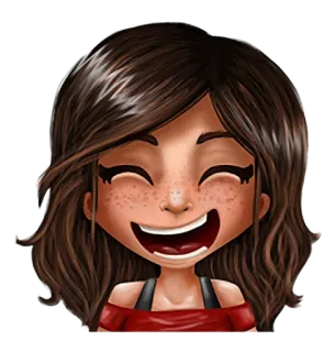 😄 desenho animado, sorrindo, feliz, sardas, retrato, menina telegram sticker