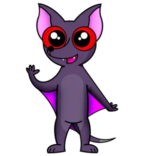 👋 летучая мышь, мультфильм, животное, милый, фэнтези, хэллоуин whatsapp sticker
