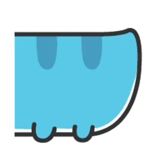 🐮 漫画, キャラクター, ブロブ, かわいい, 幾何学的, 青 telegram sticker