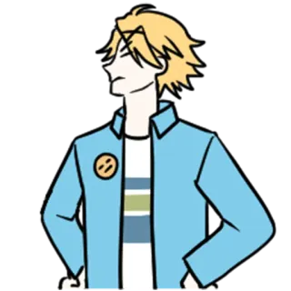 ☹️ アニメ, マンガ, キャラクター, 金髪, ステッカー, 漫画 telegram sticker