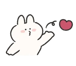 🍰 thỏ, trái tim, dễ thương, động vật, nhãn dán, hoạt hình telegram sticker