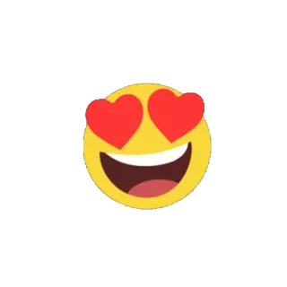 😍 Emoji, Ojos de corazón, Cara sonriente, Amor, Dibujo animado whatsapp sticker