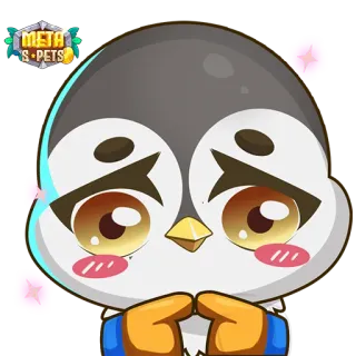 🙁 META S PETS Tier, Pinguin, Cartoon, süß, Chibi, Maskottchen telegram sticker