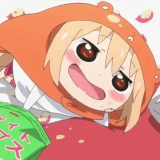 🍯 Umaru Doma Himouto! Umaru-chan 도마 우마루, 건어물 여동생! 우마루짱, 애니메이션, 게으름, 만화, 귀여운, 후드티 whatsapp sticker