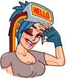 Cyber Girl telegram stickers