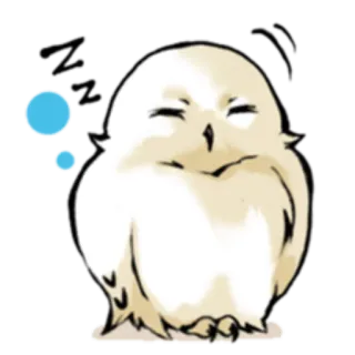 😴 owl, bird, sleeping, cute, cartoon, animal, sleepy telegram sticker