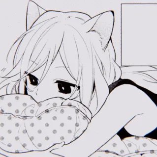🖇 动漫, 猫耳, 可爱, 女孩, 漫画, 卡哇伊 whatsapp sticker