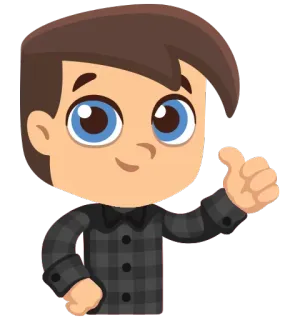 👍 personaggio dei cartoni animati, ragazzo, pollice in su, cartone animato, allegro, successo, approvazione whatsapp sticker