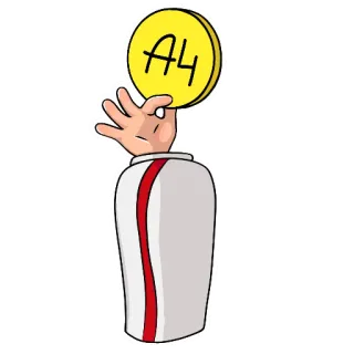 👌 A4 漫画, 手, コイン, A4 telegram sticker