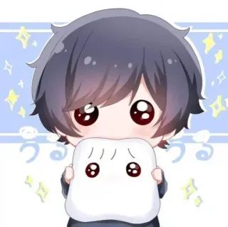 🥺 うるうる Anime, Mangá, Fofo, Kawaii, Menino, Brilhos whatsapp sticker