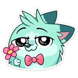 🌺 cartoon, animal, cat, flower, cute, sticker telegram sticker