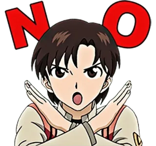 🔷 NO Anime, No, Croce, Negazione telegram sticker