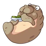 😋 Manat, Krowa morska, Ssak wodny, Kreskówka, Zwierzę, Słodki telegram sticker