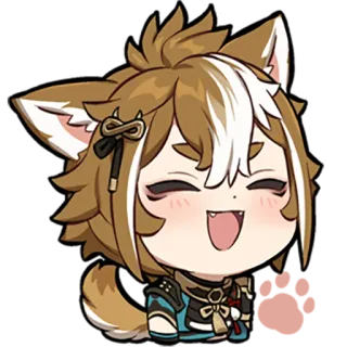 🤗 Gorou Genshin Impact Gorou, Genshin Impact, Video game, Personagem, Anime, Cachorro, Feliz telegram sticker
