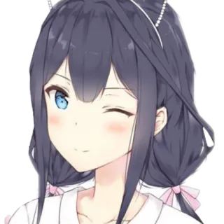 😺 anime, girl, wink, cute, cartoon, portrait whatsapp sticker
