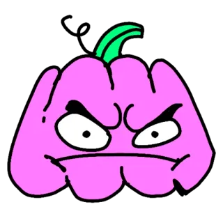 😡 labu, marah, kartun, Halloween, ungu, buah, sayur telegram sticker
