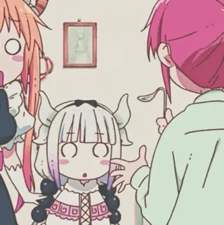 🍓 Kanna Kamui Miss Kobayashi's Dragon Maid Anime, Smok, Pokojówka, Słodki, Kreskówka, Zabawny, Kanna telegram sticker