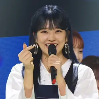💗 donna, microfono, sorridente, coreano, K-pop, ritratto telegram sticker