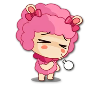 😪 Cartoon, Schaf, Süß, Rosa, Tier, Kawaii whatsapp sticker