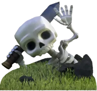 👋 skeleton, clash of clans, video game, funny, grave, undead telegram sticker