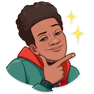 😏 Miles Morales Spider-Man: Into the Spider-Verse Spider-Man, Marvel, Animation, Figur, Film, Zeigen, Cartoon whatsapp sticker