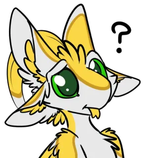 ❓ ? Desenho animado, Furry, Amarelo, Pergunta, Confuso telegram sticker