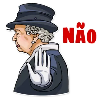 👎 Queen Elizabeth II NÃO Королева Елизавета, Нет, Отказ, Нельзя, Стоп telegram sticker