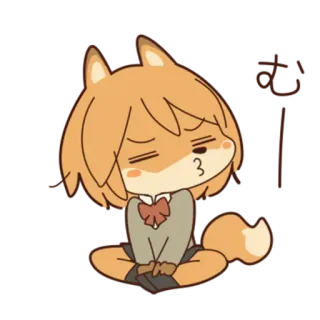 😾 sticker, dessin animé, renard, animal, mignon, animé telegram sticker