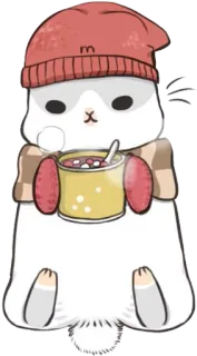🍲 królik, zima, czapka, szalik, uroczy, kreskówka, zwierzę, rysunek telegram sticker