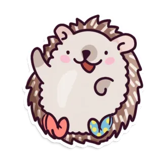 😃 เม่น, น่ารัก, สัตว์, การ์ตูน, คาวาอิ, ภาพประกอบ telegram sticker
