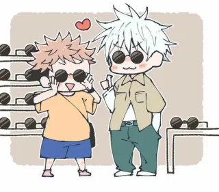 😵 Anime, Chibi, Óculos de sol, Fofo, Desenho animado telegram sticker